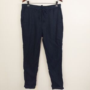 Muji 100% Linen High Rise Pants Navy Size Medium